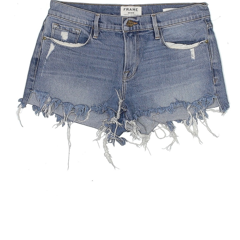 Frame Denim Distressed Blue Jean Shorts